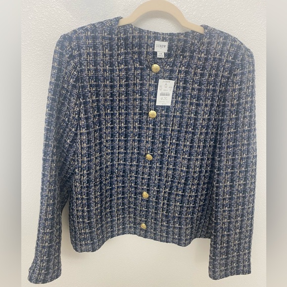 NWT J. Crew Collarless Blazer - Picture 1 of 3